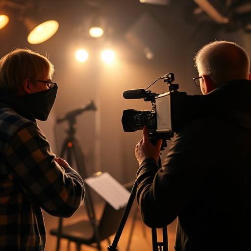 Director dirigiendo una escena en un set de filmación