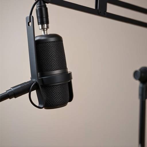 Micrófono profesional utilizado para grabación de audio en un estudio